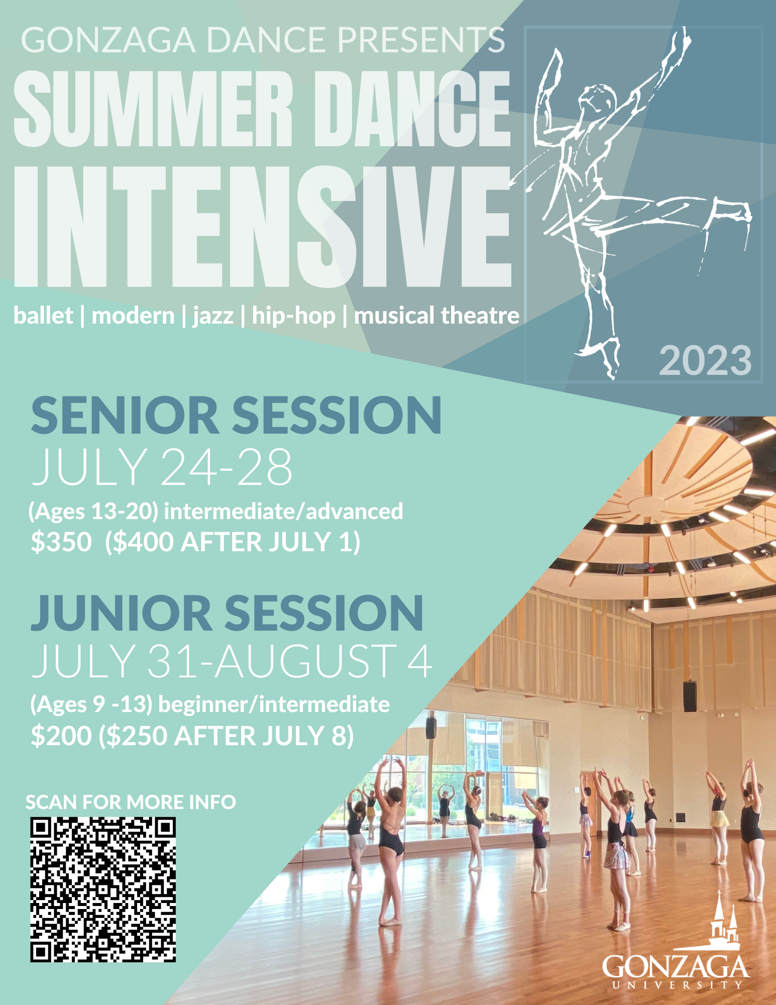 Gonzaga Summer Dance Intensive Senior Session Downtown Spokane